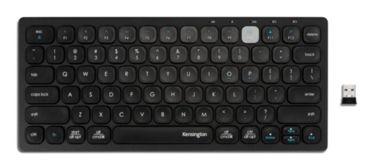 Kensington Teclado Inalámbrico Compact (Dongle USB/Bluetooth, Negro)