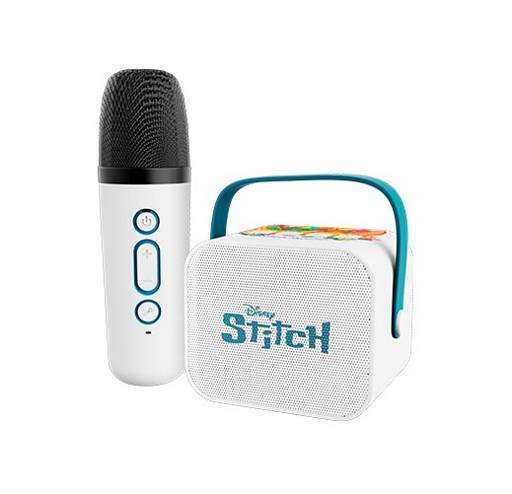 Mini Karaoke Kit Xtech XTS-D622ST - Edición Stitch, Bluetooth, Micrófono Inalámbrico