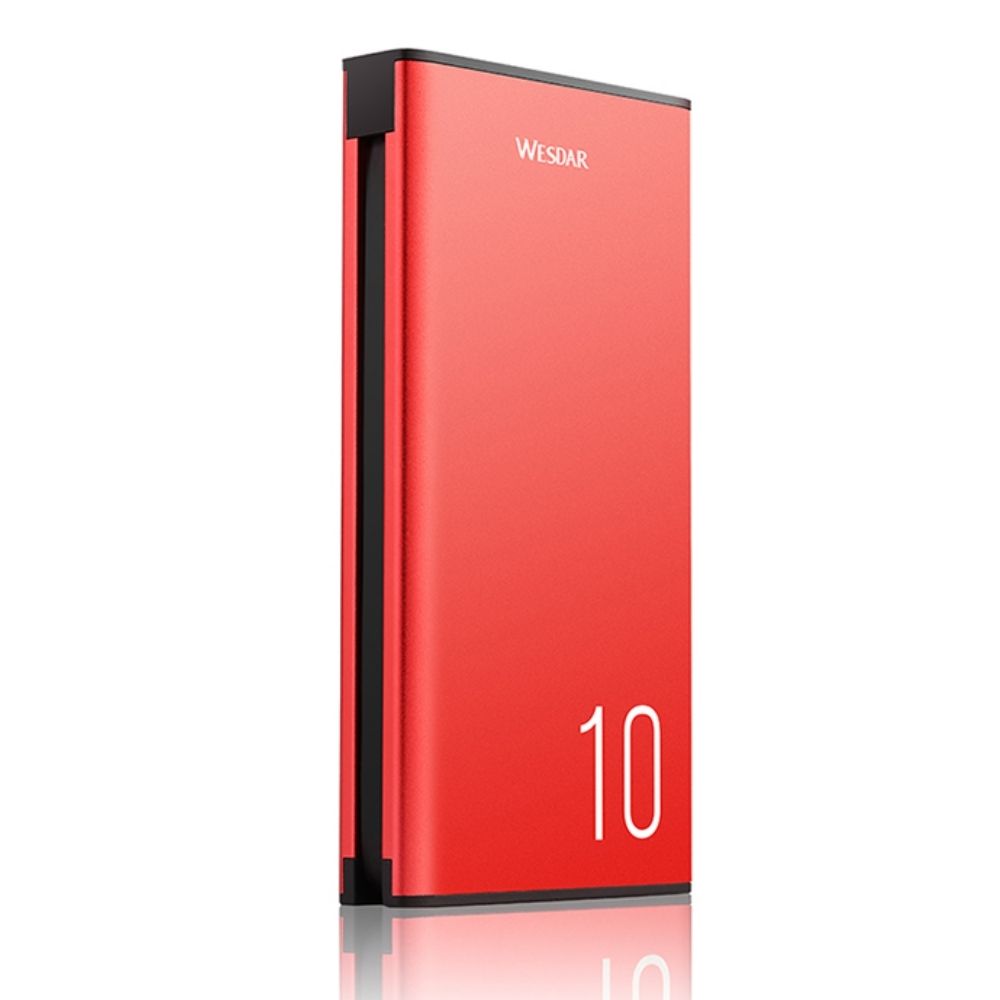 WESDAR. Power Bank Inalámbrico WS2 10000Mha Rojo